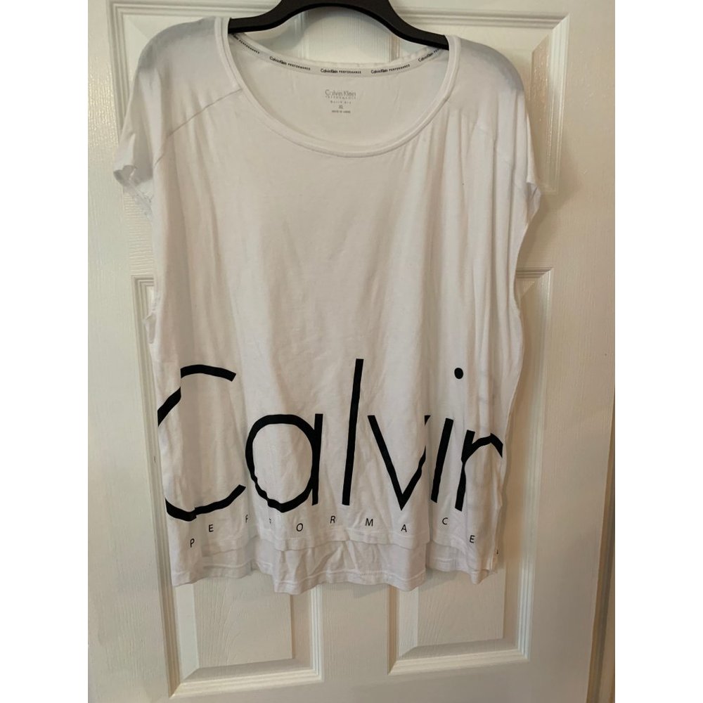 Calvin Klein White Short Sleeve Round Neck T-Shirt Extra Large